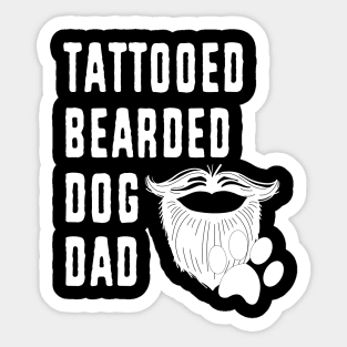 Dog Dad Bearded Tattooed Fathers Day Pet Lover Sticker